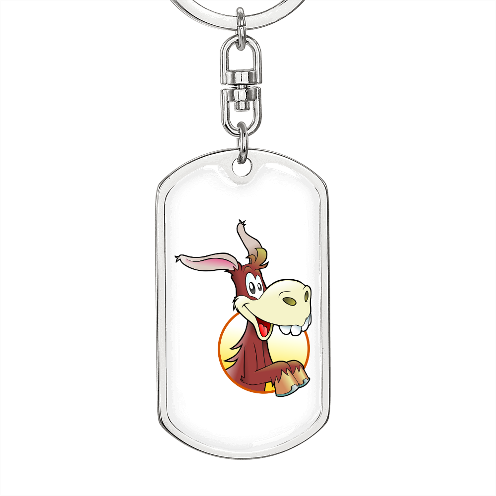 Happy Donkey - Luxury Dog Tag Keychain