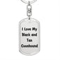 Love My Black and Tan Coonhound v4 - Luxury Dog Tag Keychain