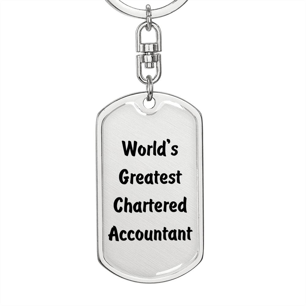 World's Greatest Chartered Accountant - Luxury Dog Tag Keychain