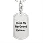 Love My Flat-Coated Retriever v4 - Luxury Dog Tag Keychain