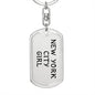 New York City Girl v4 - Luxury Dog Tag Keychain
