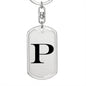 Initial P v1a - Luxury Dog Tag Keychain