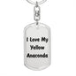 Love My Yellow Anaconda - Luxury Dog Tag Keychain