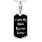 Love My Black Russian Terrier v5 - Luxury Dog Tag Keychain