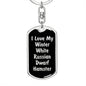 Love My Winter White Russian Dwarf Hamster v2 - Luxury Dog Tag Keychain