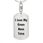 Love My Green Neon Tetra - Luxury Dog Tag Keychain