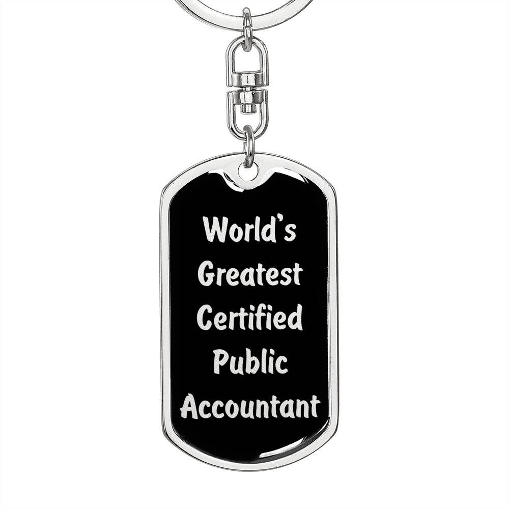 World's Greatest Certified Public Accountant v2 - Luxury Dog Tag Keychain