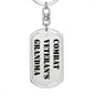 Combat Veteran's Grandma - Luxury Dog Tag Keychain