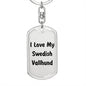Love My Swedish Vallhund v4 - Luxury Dog Tag Keychain
