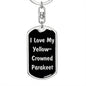 Love My Yellow-Crowned Parakeet v2 - Luxury Dog Tag Keychain