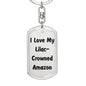 Love My Lilac-Crowned Amazon - Luxury Dog Tag Keychain