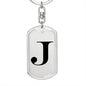 Initial J v1a - Luxury Dog Tag Keychain