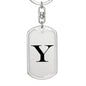 Initial Y v1a - Luxury Dog Tag Keychain