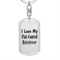 Love My Flat-Coated Retriever - Luxury Dog Tag Keychain