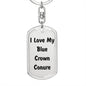 Love My Blue Crown Conure - Luxury Dog Tag Keychain
