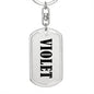 Violet v01 - Luxury Dog Tag Keychain