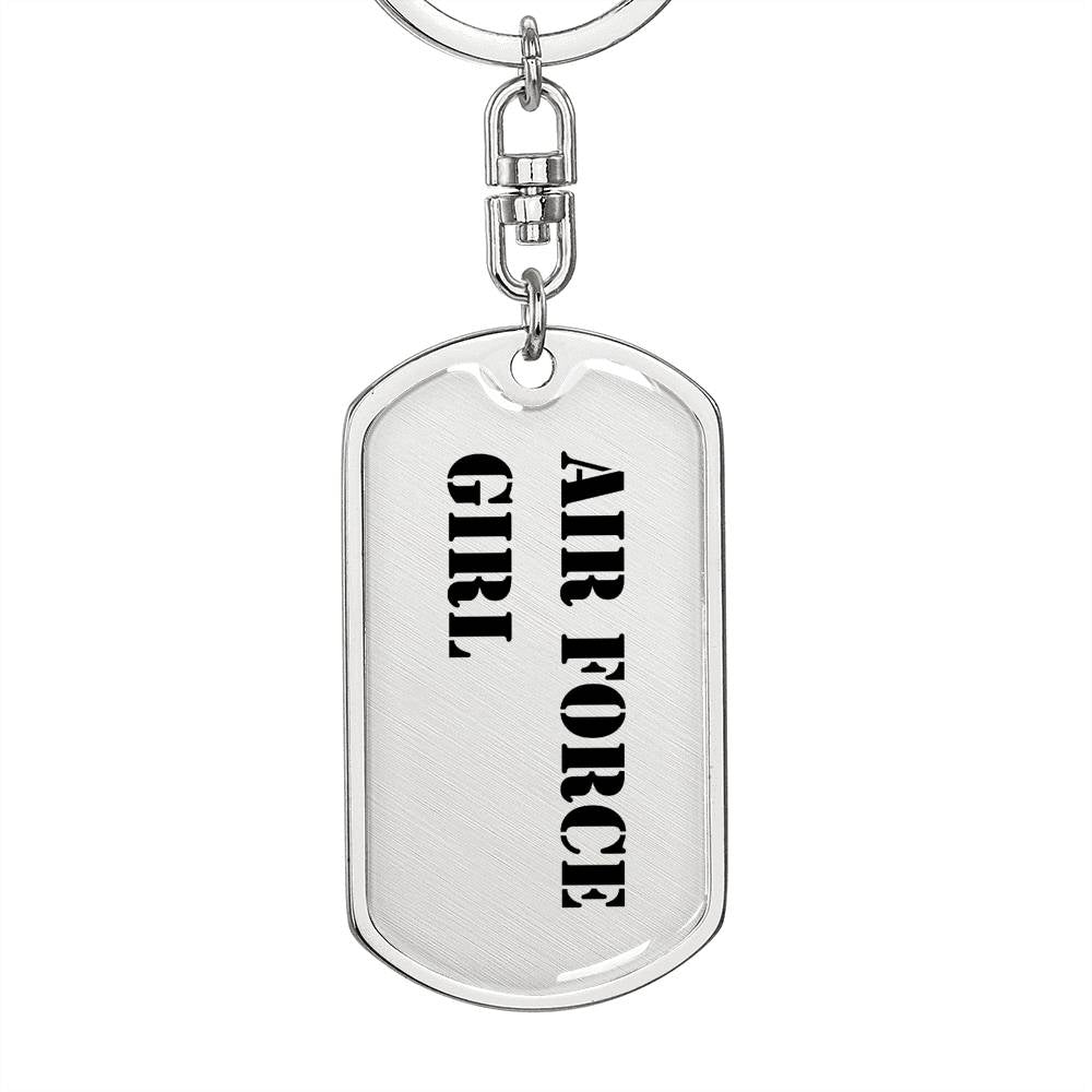 Air Force Girl - Luxury Dog Tag Keychain
