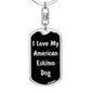 Love My American Eskimo Dog v5 - Luxury Dog Tag Keychain