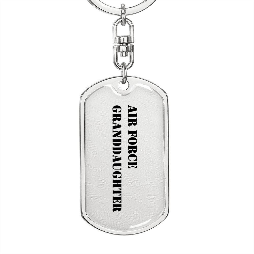 Air Force Granddaughter - Luxury Dog Tag Keychain