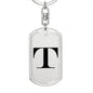 Initial T v1a - Luxury Dog Tag Keychain
