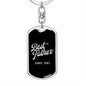 Best Father Since 1981 v3 - Luxury Dog Tag Keychain