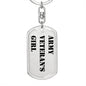 Army Veteran's Girl - Luxury Dog Tag Keychain