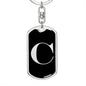 Initial C v2a - Luxury Dog Tag Keychain