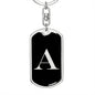 Initial A v2a - Luxury Dog Tag Keychain