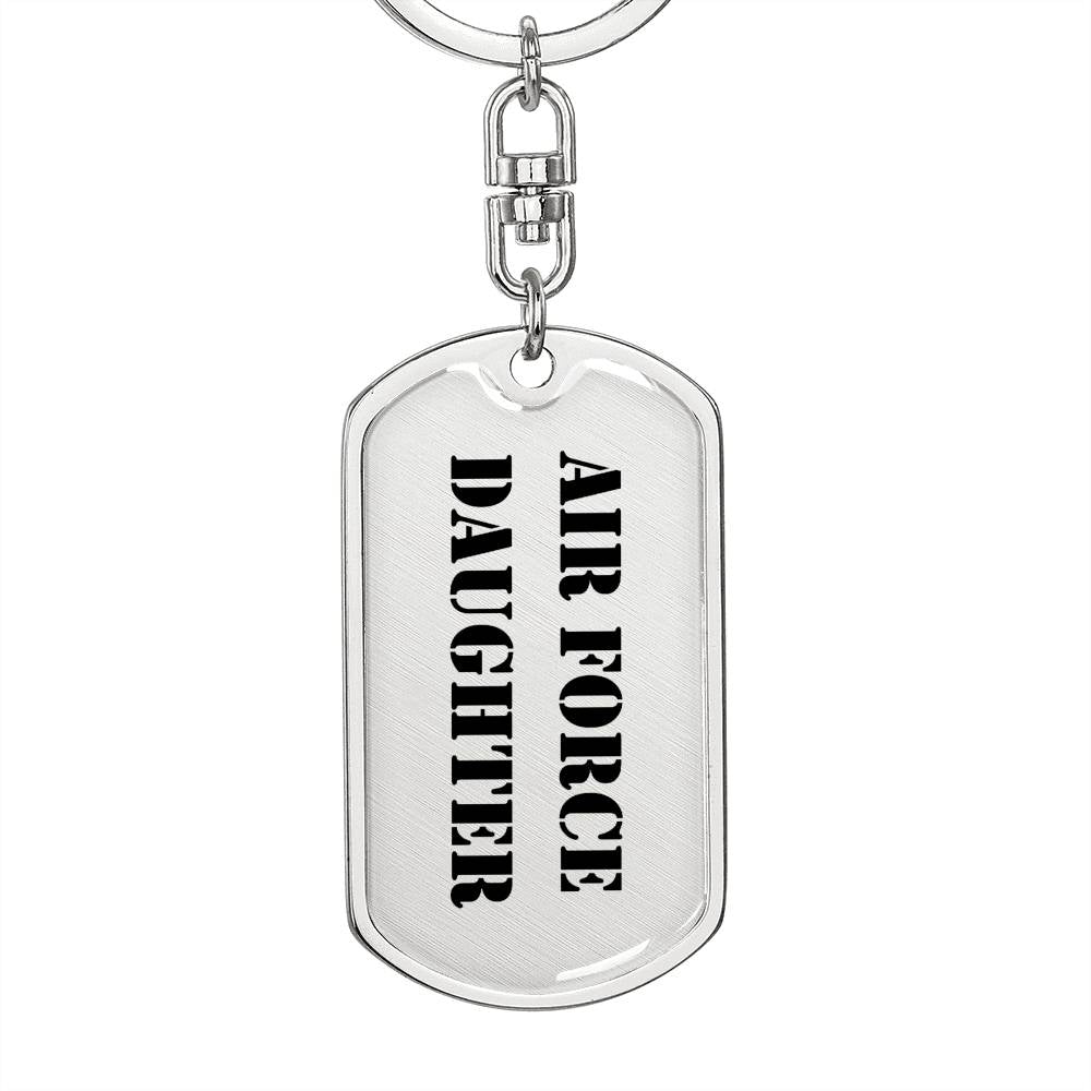 Air Force Daughter - Luxury Dog Tag Keychain