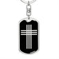 Stylized Cross v2 - Luxury Dog Tag Keychain