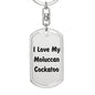 Love My Moluccan Cockatoo - Luxury Dog Tag Keychain