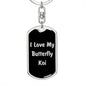 Love My Butterfly Koi v2 - Luxury Dog Tag Keychain