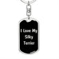 Love My Silky Terrier v5 - Luxury Dog Tag Keychain