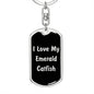 Love My Emerald Catfish v2 - Luxury Dog Tag Keychain