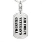 Air Force Veteran's Grandma - Luxury Dog Tag Keychain