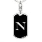 Initial N v2a - Luxury Dog Tag Keychain