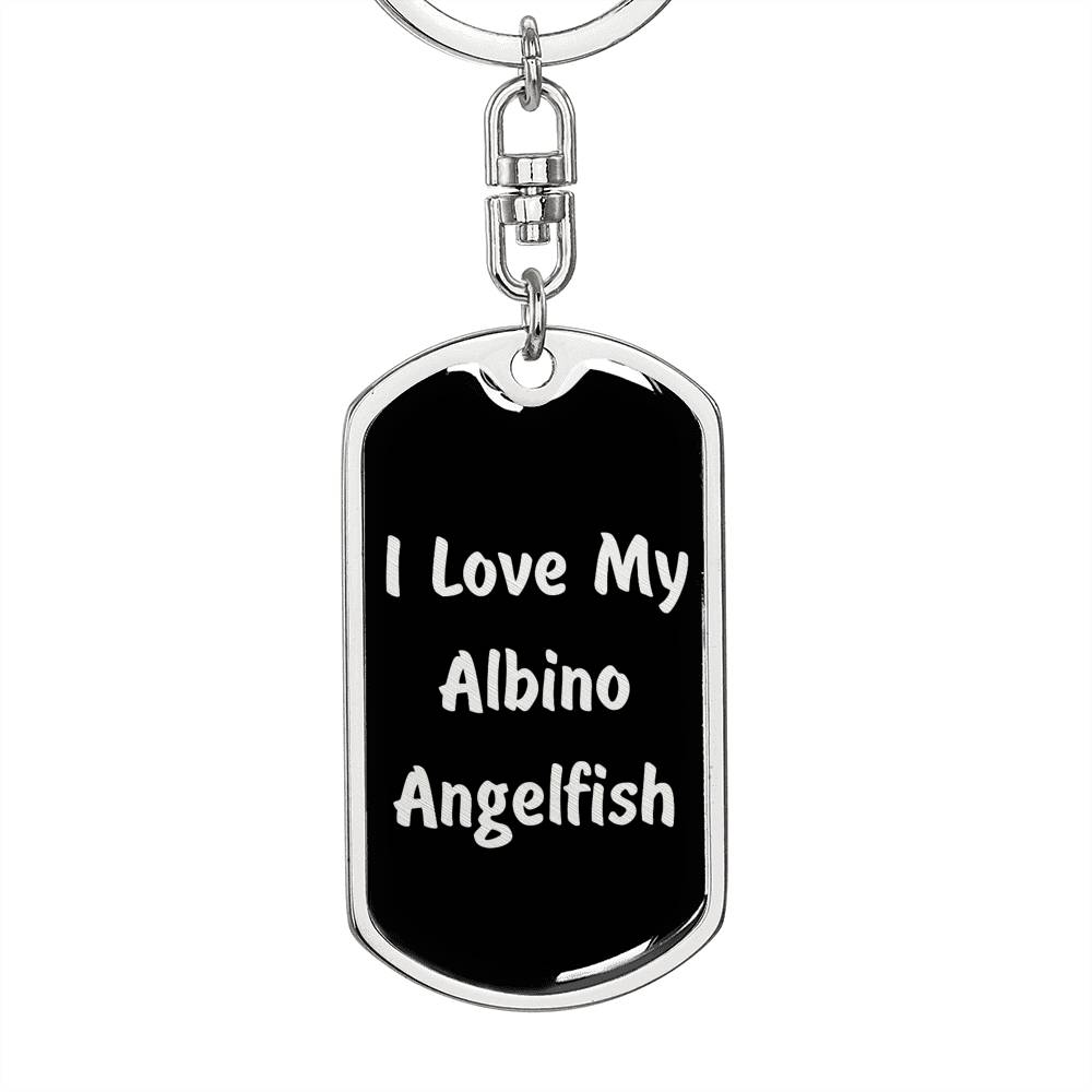 Love My Albino Angelfish v2 - Luxury Dog Tag Keychain