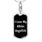 Love My Albino Angelfish v2 - Luxury Dog Tag Keychain