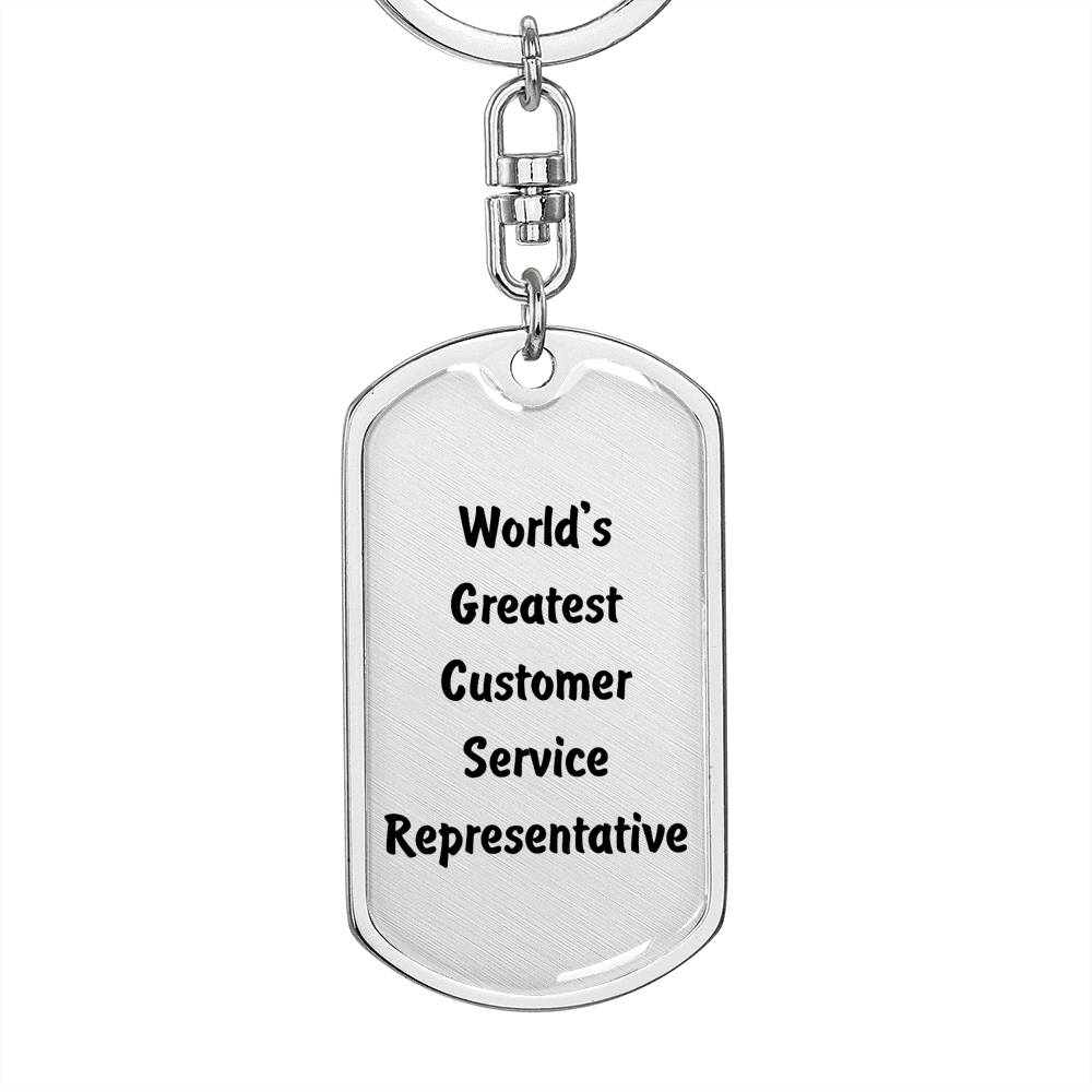 World's Greatest Customer Service Representative - Luxury Dog Tag Keychain
