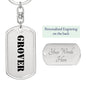 Grover - Luxury Dog Tag Keychain