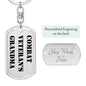 Combat Veteran's Grandma - Luxury Dog Tag Keychain