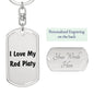Love My Red Platy - Luxury Dog Tag Keychain