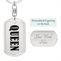 Queen v01 - Luxury Dog Tag Keychain