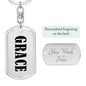Grace v01 - Luxury Dog Tag Keychain