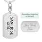 San Jose Girl v4 - Luxury Dog Tag Keychain