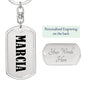 Marcia v01 - Luxury Dog Tag Keychain