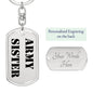 Army Sister - Luxury Dog Tag Keychain