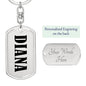 Diana v01 - Luxury Dog Tag Keychain
