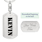 Kevin - Luxury Dog Tag Keychain