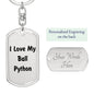 Love My Ball Python - Luxury Dog Tag Keychain